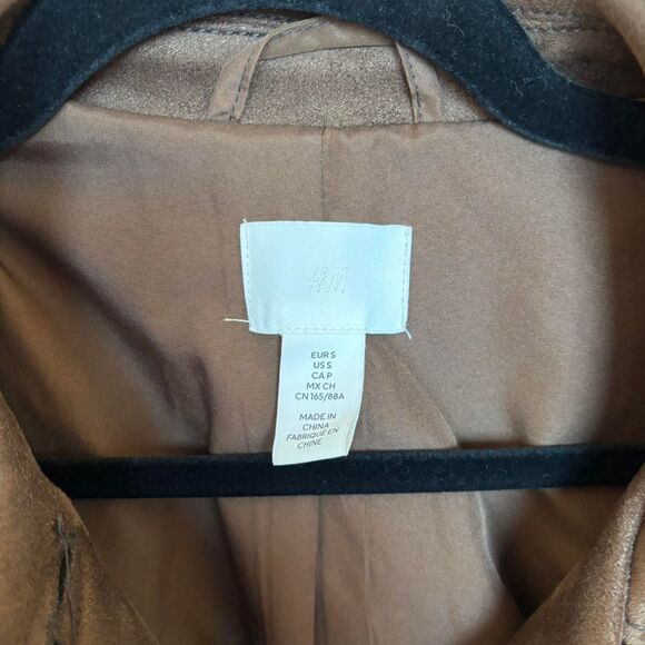 H&M chocolate brown button down jacket size small - Picture 3 of 7